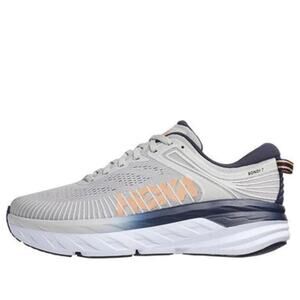 Hoka One One Bondi 7 Lunar Rock Grey Blue Running Shoes Women's Size 10.5 $170